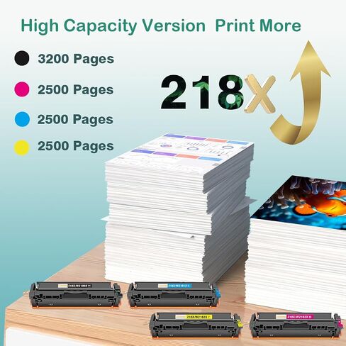 218x 218A خراطيش الحبر مع بديل متوافق مع HP 218x من خراطيش الحبر HP 218x 4 لتلويات HP LaserJet Pro MFP 3301FDW TONER 3301CDW 3301SDW 3201DW PRINTER W2180A W2180X BCMY in Saudi Arabia