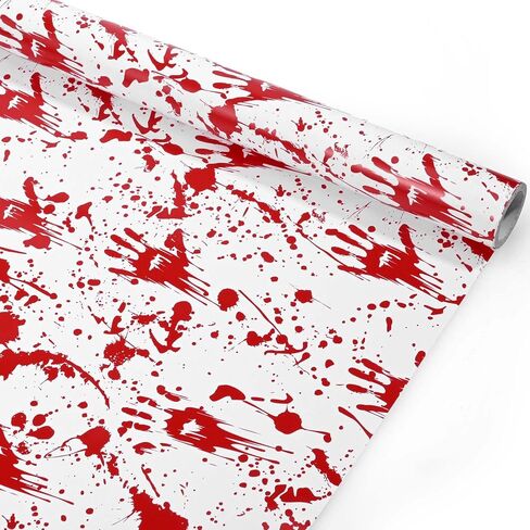 Bolsome Halloween Bloody Wrapping Paper - 17 Inches X 33 Feet -Bloody Handprint Gift Wrap Paper for Halloween Trick or Treat Party Horror Party DIY Craft Supplies in Saudi Arabia