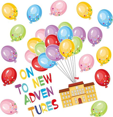 Taobary 67 PCS Hot Air Balloon Bulletin Decoration Set School Collulful Hot Air Balloon Accent Paper Classroom School Decored Decor in Saudi Arabia