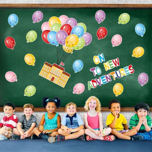 Taobary 67 PCS Hot Air Balloon Bulletin Decoration Set School Collulful Hot Air Balloon Accent Paper Classroom School Decored Decor in Saudi Arabia