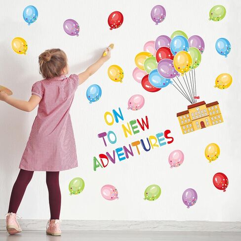 Taobary 67 PCS Hot Air Balloon Bulletin Decoration Set School Collulful Hot Air Balloon Accent Paper Classroom School Decored Decor in Saudi Arabia