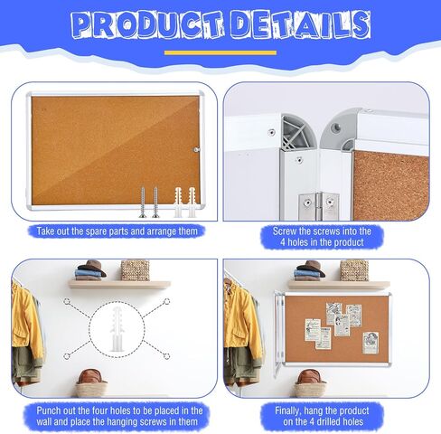 Leinuosen 36" x 24" Lockable Enclosed Cork Bulletin Board, Wall Mounted Display Case for Office, Classroom, Apartment, School, Holds 9 A4, Weatherproof Design, Aluminum Frame (Brown) in Saudi Arabia