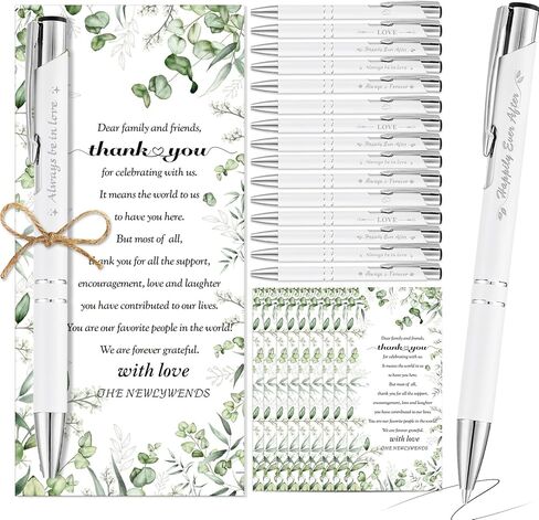 30 مجموعة من أقلام الزفاف ليفورات للضيوف للضيوف بالزفاف السائبة هدايا أقلام القلم القابلة للسحب مع بطاقات الشكر للجيش لضيف الزفاف لوازم حفلات حفلات الزفاف in Kuwait