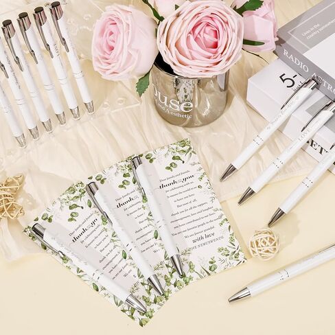 30 مجموعة من أقلام الزفاف ليفورات للضيوف للضيوف بالزفاف السائبة هدايا أقلام القلم القابلة للسحب مع بطاقات الشكر للجيش لضيف الزفاف لوازم حفلات حفلات الزفاف in Kuwait