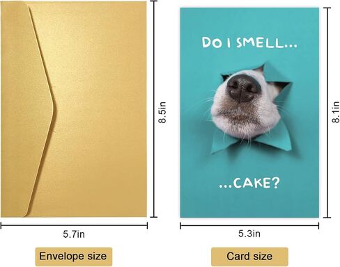 Funny Dog Birthday Cake Card, Cute Birthday Card from Dogs, Humor Dog Peeking Through Card, Do I Smell... Cake? in Kuwait
