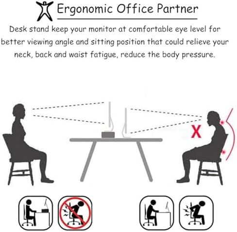 Clear Acrylic Corner Monitor Stand with Wood Legs, L-Shaped Triangle Riser for Monitor/Laptop/Computer, Stylish Corner Organizer with Drawer (White) in Saudi Arabia
