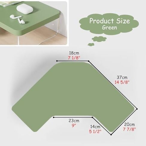 Clear Acrylic Corner Monitor Stand with Wood Legs, L-Shaped Triangle Riser for Monitor/Laptop/Computer, Stylish Corner Organizer with Drawer (White) in Saudi Arabia