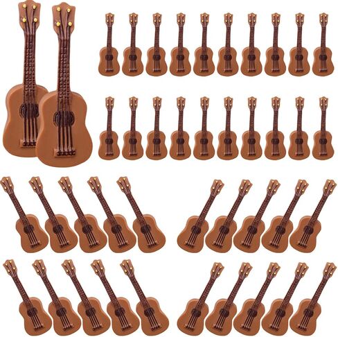 LOGOFUN 100pcs Miniature Guitar Model Miniature Dollhouse Guitar Mini Resin Musical Instrument for Dollhouse Decorations Accessories in Saudi Arabia