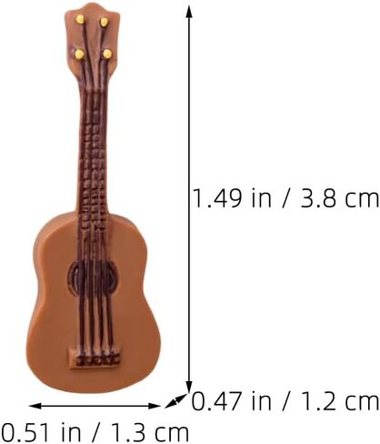 LOGOFUN 100pcs Miniature Guitar Model Miniature Dollhouse Guitar Mini Resin Musical Instrument for Dollhouse Decorations Accessories in Saudi Arabia