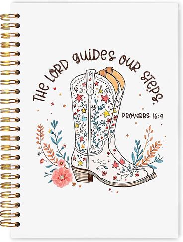 Wardos Western Christian Notebook Journal 5.5x8.3 ، هدايا رعاة البقر الغربية للنساء ، الهدايا المسيحية للنساء ، عودة رعاة البقر إلى المدرسة ، مجلة صلاة الكتاب المقدس الأزهار للمرأة in Saudi Arabia