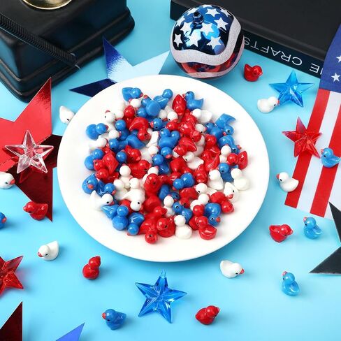 100 Pcs Christmas Mini Ducks, Luminous Glitter Ducks Mini Resin Duck Glow in Dark Christmas Hat Duck Ornament for Xmas DIY Craft Home Party Favors Decorations in Kuwait