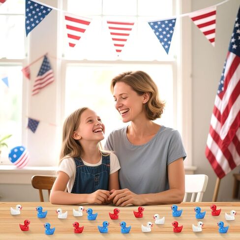 100 Pcs Christmas Mini Ducks, Luminous Glitter Ducks Mini Resin Duck Glow in Dark Christmas Hat Duck Ornament for Xmas DIY Craft Home Party Favors Decorations in Kuwait