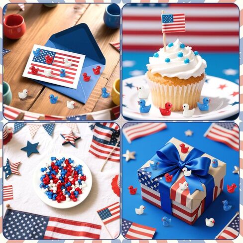 100 Pcs Christmas Mini Ducks, Luminous Glitter Ducks Mini Resin Duck Glow in Dark Christmas Hat Duck Ornament for Xmas DIY Craft Home Party Favors Decorations in Kuwait