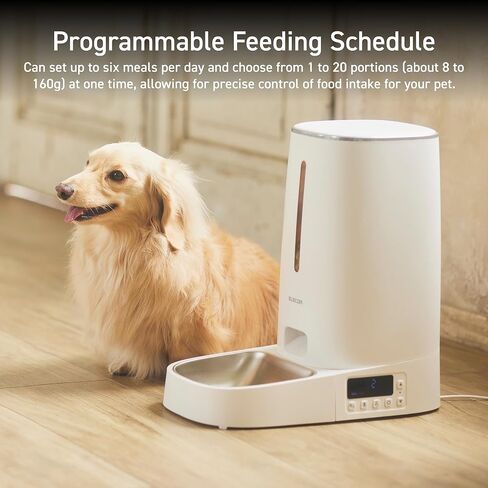 ELECOM Automatic Pet Feeder for Cats and Dogs, 4L Capacity, Programmable Timer, Portion Control, Voice Recording, Auto Cat Feeder w/Freshness Preserve, Up to 6 Meals Per Day (Single Tray) in Saudi Arabia