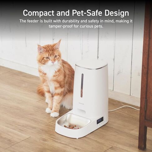 ELECOM Automatic Pet Feeder for Cats and Dogs, 4L Capacity, Programmable Timer, Portion Control, Voice Recording, Auto Cat Feeder w/Freshness Preserve, Up to 6 Meals Per Day (Single Tray) in Saudi Arabia