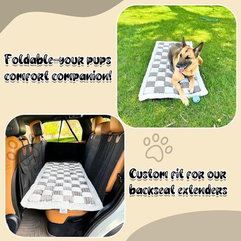Backseat Pet Bed Mat,Dog Bed for Car,Dog Seat Cover for Car Back Seat, Non-Slip Travel Pet Mat, Fit for Backseat Extenders and Seat Covers (Black&White) in Saudi Arabia