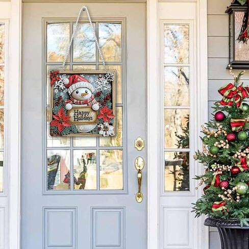 KEYIFA Christmas Diamond Painting Kit, DIY Reindeer Diamond Art for Adults, Diamonds Painting Pendant Special Shaped Rhinestone Window Hanging Ornaments Home Garden Wall Door Decoration, 20cm Width in Saudi Arabia