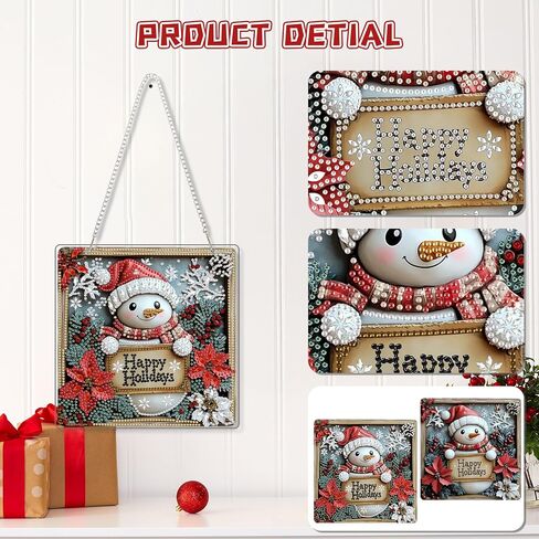 KEYIFA Christmas Diamond Painting Kit, DIY Reindeer Diamond Art for Adults, Diamonds Painting Pendant Special Shaped Rhinestone Window Hanging Ornaments Home Garden Wall Door Decoration, 20cm Width in Saudi Arabia