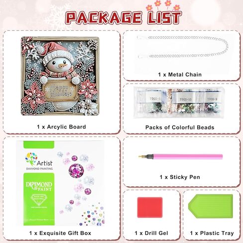 KEYIFA Christmas Diamond Painting Kit, DIY Reindeer Diamond Art for Adults, Diamonds Painting Pendant Special Shaped Rhinestone Window Hanging Ornaments Home Garden Wall Door Decoration, 20cm Width in Saudi Arabia