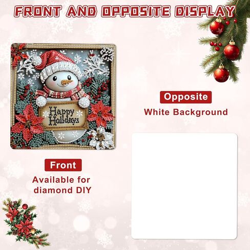 KEYIFA Christmas Diamond Painting Kit, DIY Reindeer Diamond Art for Adults, Diamonds Painting Pendant Special Shaped Rhinestone Window Hanging Ornaments Home Garden Wall Door Decoration, 20cm Width in Saudi Arabia