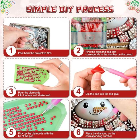 KEYIFA Christmas Diamond Painting Kit, DIY Reindeer Diamond Art for Adults, Diamonds Painting Pendant Special Shaped Rhinestone Window Hanging Ornaments Home Garden Wall Door Decoration, 20cm Width in Saudi Arabia