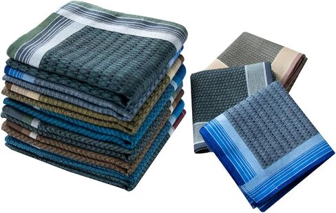 Mens Soft Cotton Handkerchiefs Old-fashioned Jacquard Pattern Assorted Pack in Saudi Arabia