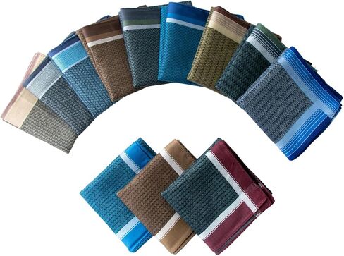 Mens Soft Cotton Handkerchiefs Old-fashioned Jacquard Pattern Assorted Pack in Saudi Arabia