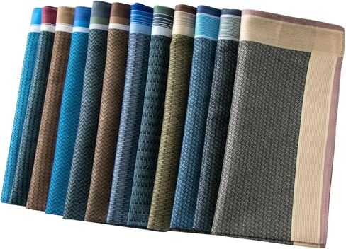 Mens Soft Cotton Handkerchiefs Old-fashioned Jacquard Pattern Assorted Pack in Saudi Arabia