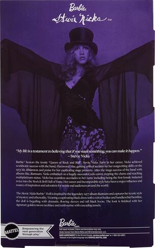 Barbie Music Series Doll, Stevie Nicks Collectible Wearing Velvety Black Dress with Tambourine Accessory & Doll Stand in Saudi Arabia