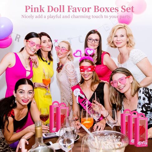 OMISTAR 12 مجموعة صناديق هدايا دمية وردية ، بما في ذلك 12 صناديق Goodie Pink و 12 نظارة شمسية القلب ، حزب البكالوريوس. in Saudi Arabia
