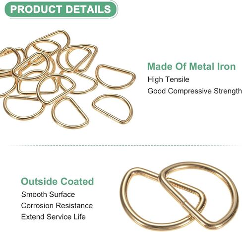 حزمة D-Rings Buckle ، حديد DEE حلقات الدبوس المعدنية لمحفظة/مآزر/أحزمة/أطواق الحيوانات الأليفة ، شبه دائرية in Kuwait