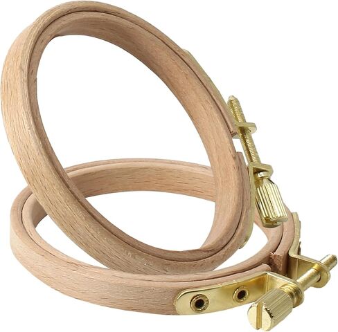 Opfiue 2 Pack 3 Inch Beech Wood Embroidery Hoop ، 7.5cm Round Cross Cross Frick Frame Tarching Frame ، Frame Brass Screw يمكن تعديله لخياطة الخياطة/الإبرة الحرفية in Saudi Arabia