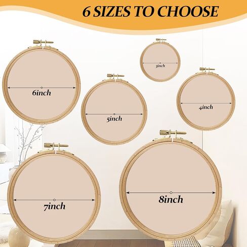 Opfiue 2 Pack 3 Inch Beech Wood Embroidery Hoop ، 7.5cm Round Cross Cross Frick Frame Tarching Frame ، Frame Brass Screw يمكن تعديله لخياطة الخياطة/الإبرة الحرفية in Saudi Arabia