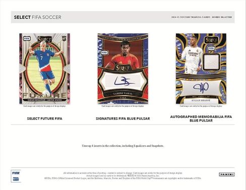 2024/25 Panini Select FIFA Soccer 6-Pack Hobby Blaster Trading Card Box (One Base Orange Fluorescent Per Box) in Saudi Arabia