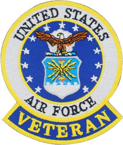 Embroidered Patch United States Air Force-Inspired Veteran Full Color with Iron-On Adhesive in Saudi Arabia