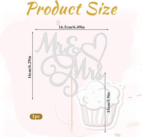 Mr & Mrs Cake Topper Bride and Groom Sign Toppers Silver Glitter Love Cake Decorations for Wedding Engaged Anniversary Letter Cupcake Topper Theme Party Supplies in Saudi Arabia