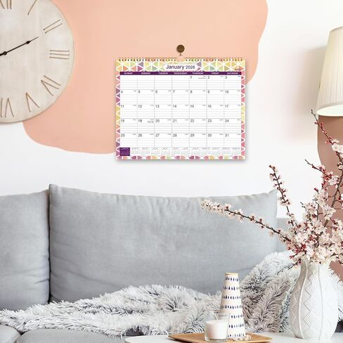 2026 Calendar - 2026 Wall Calendar - Jan 2026 - Dec 2026, 15" x 11.5", 2026 Calendar Wall with Lined Blocks, Julian Date and Holidays, Hanging Hook - Perfect Home, School, Office Planning Tool in Saudi Arabia