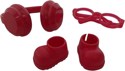Doll Accessories Set with Headphones, Glasses and Shoes, 4 Color Options Available for LABUBU 2025 (Black) in Saudi Arabia