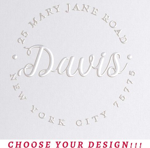 Address Embosser Seal Stamp Personalized Customized Monogram Wedding Invitiations 1 x 5/8" in Saudi Arabia