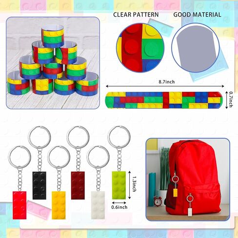 146 Pack Building Blocks Party Favor, Building Blocks Party Supplies Tote Bag Notebook Bracelet Keychain Stamps Stickers for Birthday Party Decoration Gifts Class Reward in Saudi Arabia