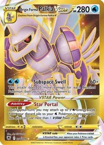 Origin Forme Palkia Vstar - 208/189 - Gold Secret Rare in Saudi Arabia