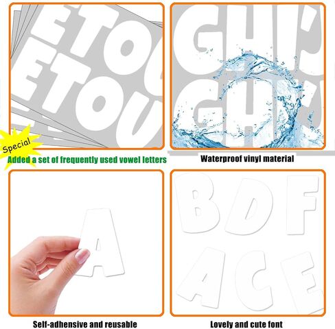 رسائل لوحة Bemeol Bulletin 216 PCS 2.5 بوصة ملصقات الحروف الأبجدية رسائل ذاتية اللصق للملصقات لوحة الفصول الدراسية ديكور المنزل (أسود) in Kuwait