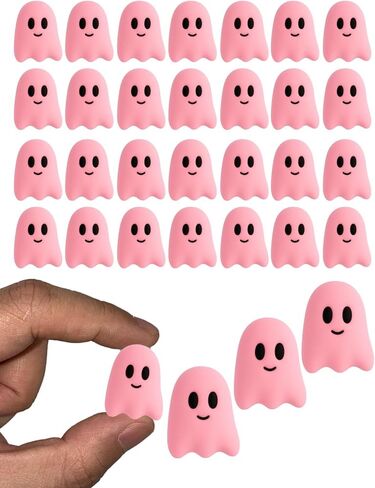 60pcs Ghost Flatback راتنج سحر - الهالوين Mini Kawaii Grimace Ghost Cabochons لحرف DIY ، علبة الهاتف ، مقطع شعر ، صنع مجوهر in Kuwait