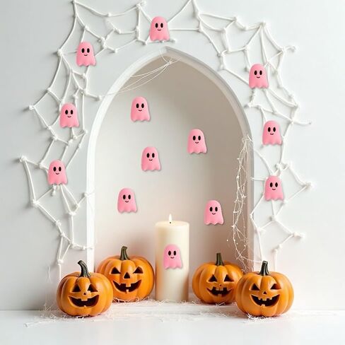 60pcs Ghost Flatback راتنج سحر - الهالوين Mini Kawaii Grimace Ghost Cabochons لحرف DIY ، علبة الهاتف ، مقطع شعر ، صنع مجوهر in Kuwait