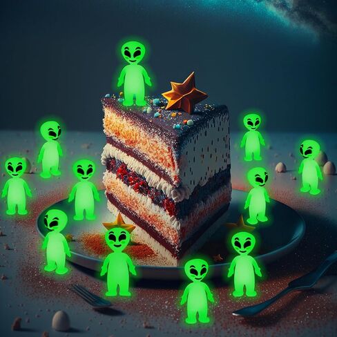25 Pcs Halloween Mini Alien Figure Glow in The Dark Small Luminous Alien Figurine to Hide and Seek for Halloween Party Favors, Trick or Treat Goodie Bag Fillers, Space Party Favors in Saudi Arabia