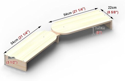 Monitor Stand Riser，Computer Monitor Riser， Sturdy Laptop Organizer for 2 Monitors, Solid Wood Computer Holder(9cm (3 1/2")) in Saudi Arabia