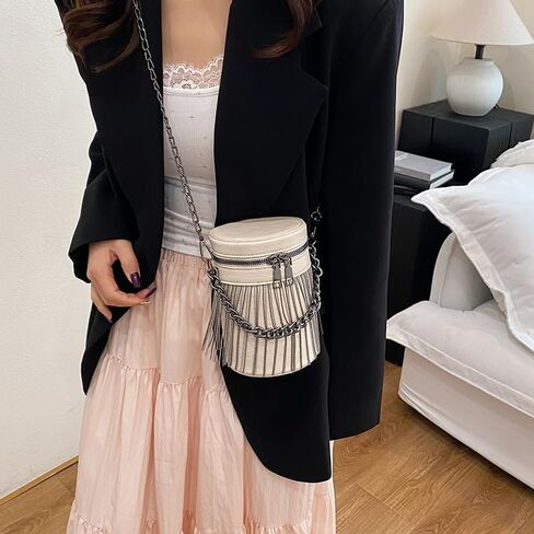 Y2K Punk Bag Tassel Totes Gothic Fringe Bag Women Shoulder Funky Bags Sourpuss Rock Fashion Crossbody Handbag in Kuwait