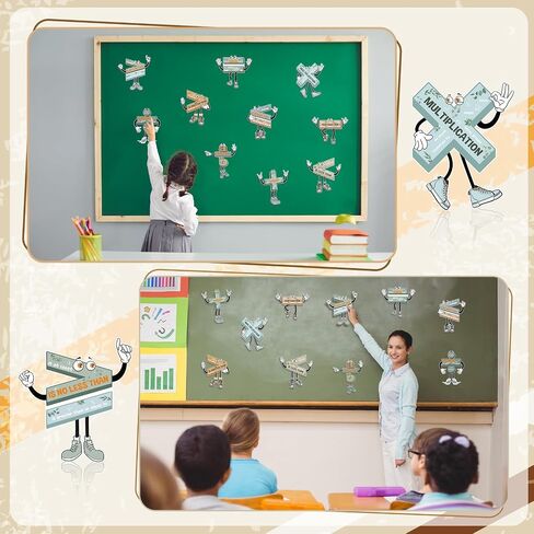 AmazingSpark 10 Set Eucalyptus Math Posters for Classroom Large Math Keyword Symbol Bulletin Board Cutouts Educational Mathematics Vocabulary Tools for Teacher Back to School Wall Decor in Saudi Arabia
