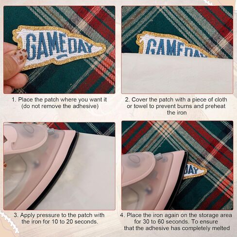 12pcs Day Day Patches ، 2 Styles Polyester Through Gold Threat Sports On Patches Termbroidery Deferiques for DIY Cloths Hats Pants (3 Colors) in Saudi Arabia