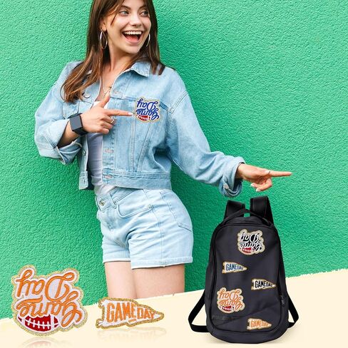 12pcs Day Day Patches ، 2 Styles Polyester Through Gold Threat Sports On Patches Termbroidery Deferiques for DIY Cloths Hats Pants (3 Colors) in Saudi Arabia